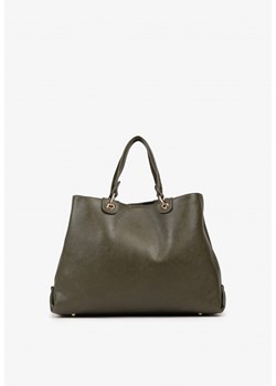 Ciemnozielona Duża Torebka Shopperka z Metalicznymi Ozdobami Anurriva ze sklepu renee.pl w kategorii Torby Shopper bag - zdjęcie 185954424