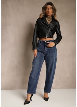 Niebieskie Bawełniane Jeansy Mom Fit z Wysokim Stanem Nelinela ze sklepu renee.pl w kategorii Jeansy damskie - zdjęcie 185954483
