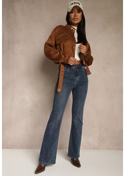 Niebieskie Jeansy z Domieszką Wiskozy o Kroju Flare High Waist Alendria ze sklepu renee.pl w kategorii Jeansy damskie - zdjęcie 185954494