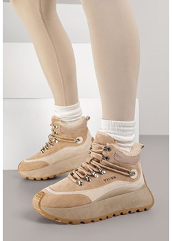 Ciemnobeżoiwe Sneakersy Śniegowce Vices na Platformie w Sportowym Stylu Nelsella ze sklepu renee.pl w kategorii Buty sportowe damskie - zdjęcie 185955184