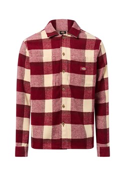 Dickies Męska koszula flanelowa z zawartością wełny - Plaid Coaling Mężczyźni Comfort Fit bordowy w kratkę ze sklepu vangraaf w kategorii Koszule męskie - zdjęcie 185956741
