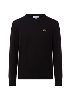 Lacoste Męski sweter z cienkiej dzianiny Mężczyźni czarny jednolity ze sklepu vangraaf w kategorii Swetry męskie - zdjęcie 185956790
