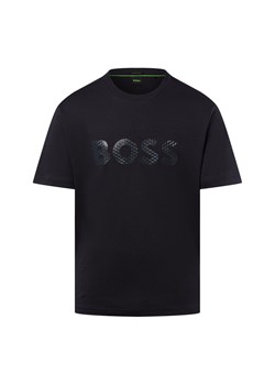 BOSS Green Koszulka męska - Mirror Iconic Mężczyźni Bawełna granatowy jednolity ze sklepu vangraaf w kategorii T-shirty męskie - zdjęcie 185956872