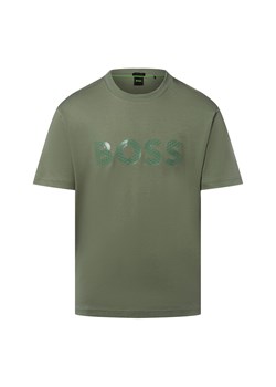 BOSS Green Koszulka męska - Mirror Iconic Mężczyźni Bawełna trzcinowy jednolity ze sklepu vangraaf w kategorii T-shirty męskie - zdjęcie 185956873