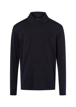 James Męska koszulka polo z długim rękawem Mężczyźni Bawełna granatowy jednolity ze sklepu vangraaf w kategorii T-shirty męskie - zdjęcie 185956892