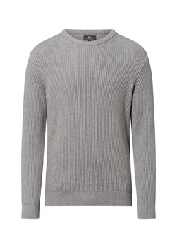 Nils Sundström Męski sweter z dzianiny Mężczyźni Bawełna jasny szary wypukły wzór tkaniny ze sklepu vangraaf w kategorii Swetry męskie - zdjęcie 185956913