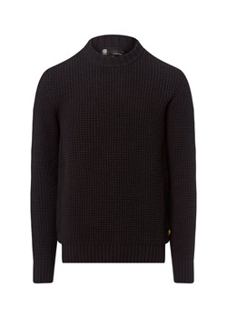 G-Star RAW Męski wełniany sweter Mężczyźni czarny jednolity ze sklepu vangraaf w kategorii Swetry męskie - zdjęcie 185956922