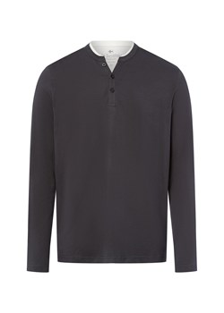 Nils Sundström Męska koszula z długim rękawem Mężczyźni Bawełna antracytowy jednolity ze sklepu vangraaf w kategorii T-shirty męskie - zdjęcie 185956930