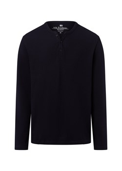 Nils Sundström Męska koszula z długim rękawem Mężczyźni Bawełna granatowy wypukły wzór tkaniny ze sklepu vangraaf w kategorii T-shirty męskie - zdjęcie 185956933