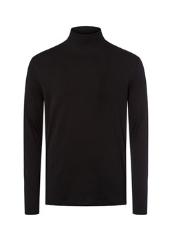 Finshley & Harding Męska koszula z długim rękawem Mężczyźni Bawełna czarny jednolity ze sklepu vangraaf w kategorii T-shirty męskie - zdjęcie 185956941