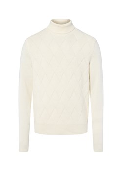 Nils Sundström Męski wełniany sweter Mężczyźni Wełna écru jednolity ze sklepu vangraaf w kategorii Swetry męskie - zdjęcie 185956982