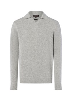 Finshley & Harding Męski sweter z dzianiny z zawartością kaszmiru Mężczyźni jasny szary marmurkowy ze sklepu vangraaf w kategorii Swetry męskie - zdjęcie 185956991