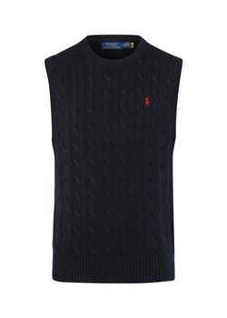 Polo Ralph Lauren Męski sweter z dzianiny Mężczyźni Bawełna granatowy jednolity ze sklepu vangraaf w kategorii Kamizelki męskie - zdjęcie 185957002