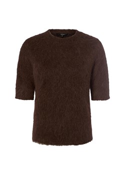 Someday Sweter damski z krótkim rękawem z alpaką - Tuomi Kobiety czekoladowy jednolity ze sklepu vangraaf w kategorii Swetry damskie - zdjęcie 185957024