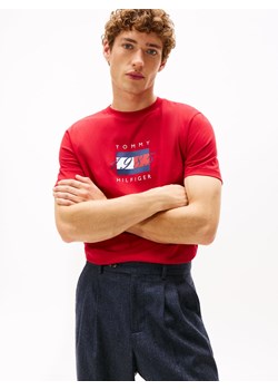 Tommy Hilfiger Koszulka męska Mężczyźni Bawełna czerwony nadruk ze sklepu vangraaf w kategorii T-shirty męskie - zdjęcie 185957072