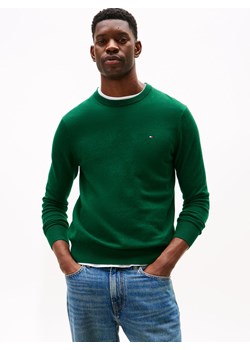 Tommy Hilfiger Sweter z dodatkiem kaszmiru Mężczyźni Bawełna jodłowy jednolity ze sklepu vangraaf w kategorii Swetry męskie - zdjęcie 185957081