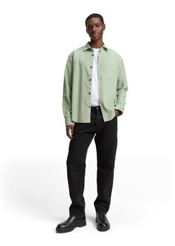 Tom Tailor Denim Męska koszula sztruksowa Mężczyźni Comfort Fit Bawełna miętowy wypukły wzór tkaniny ze sklepu vangraaf w kategorii Koszule męskie - zdjęcie 185957090