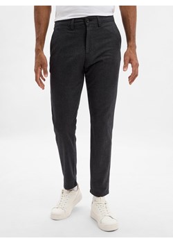 Selected Chino - SHL175-Slim Miles Mężczyźni Bawełna antracytowy marmurkowy ze sklepu vangraaf w kategorii Spodnie męskie - zdjęcie 185957184