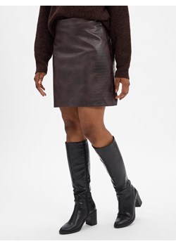 JOOP! Damska spódnica ze sztucznej skóry - Saron Kobiety Sztuczna skóra czekoladowy wypukły wzór tkaniny ze sklepu vangraaf w kategorii Spódnice - zdjęcie 185957212