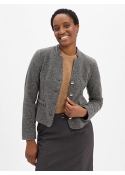 JOOP! Damska kurtka dzianinowa z zawartością wełny - Trudi Kobiety Wełna szary marmurkowy ze sklepu vangraaf w kategorii Swetry damskie - zdjęcie 185957213