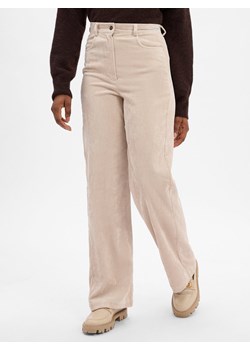 Marie Lund Damskie spodnie sztruksowe Kobiety beżowy wypukły wzór tkaniny ze sklepu vangraaf w kategorii Spodnie damskie - zdjęcie 185957220