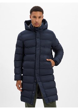 Finshley & Harding Męska kurtka pikowana - długa Fudo Mężczyźni granatowy jednolity ze sklepu vangraaf w kategorii Kurtki męskie - zdjęcie 185957301