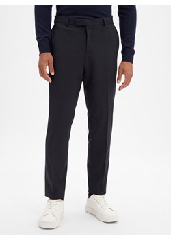 BOSS Męskie spodnie z wełny dziewiczej Baukasten - H-Gio-MM-C-NF Mężczyźni Slim Fit granatowy jednolity - id: 783593-0003-00240 - marki BOSS HUGO BOSS - 185957330 BOSS Męskie spodnie z wełny dziewiczej Baukasten - H-Gio-MM-C-NF Mężczyźni Slim Fit granatowy jednolity ze sklepu vangraaf w kategorii Spodnie męskie - zdjęcie 185957330