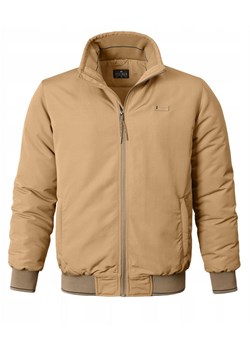 Ocieplona Zimowa Kurtka z Wysokim Kołnierzem - Pako Jeans - Beżowa KUPJNSdiumBZ ze sklepu JegoSzafa.pl w kategorii Kurtki męskie - zdjęcie 185959711