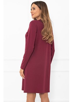 Bawełniana koszula nocna damska na długi rękaw bordowa Gordo, Kolor bordowy, Rozmiar S, Italian Fashion ze sklepu Primodo w kategorii Koszule nocne - zdjęcie 185960950