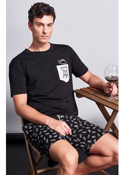 Krótka piżama męska z nadrukiem czarna GIANNY, Kolor czarny, Rozmiar 2XL, Sorbetto ze sklepu Primodo w kategorii Piżamy męskie - zdjęcie 185961691