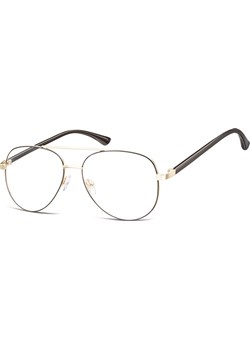 Okulary oprawki Pilotki zerówki metalowe korekcyjne 931C złote + czarne ze sklepu Stylion w kategorii Okulary korekcyjne męskie - zdjęcie 185962190