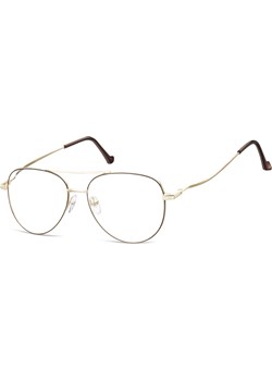 Okulary oprawki Pilotki zerówki metalowe korekcyjne 932D złote + brązowe ze sklepu Stylion w kategorii Okulary przeciwsłoneczne męskie - zdjęcie 185962200