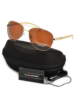 Złote Okulary Pilotki Przeciwsłoneczne Polaryzacyjne aviator POL-79a - id: 3424 - marki Polarzone - 185962300 Złote Okulary Pilotki Przeciwsłoneczne Polaryzacyjne aviator POL-79a ze sklepu Stylion w kategorii Okulary przeciwsłoneczne męskie - zdjęcie 185962300