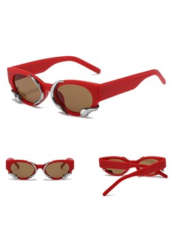 Damskie okulary przeciwsłoneczne z filtrem UV400 czerwone ST-MAX4D ze sklepu Stylion w kategorii Okulary przeciwsłoneczne damskie - zdjęcie 185962411