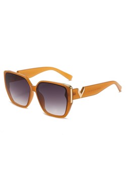 Damskie kwadratowe okulary przeciwsłoneczne z filtrem UV400 piwne ST-MAX6B ze sklepu Stylion w kategorii Okulary przeciwsłoneczne damskie - zdjęcie 185962533