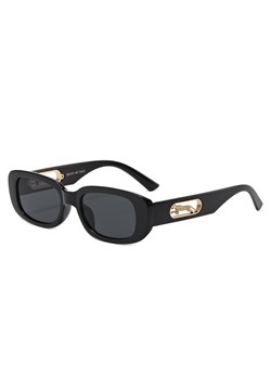 Damskie owalne okulary przeciwsłoneczne z filtrem UV400 czarne ST-FAS1 ze sklepu Stylion w kategorii Okulary przeciwsłoneczne damskie - zdjęcie 185962563