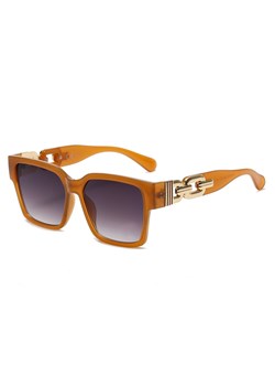 Damskie kwadratowe okulary przeciwsłoneczne z filtrem UV400 piwne ST-MAX7D ze sklepu Stylion w kategorii Okulary przeciwsłoneczne damskie - zdjęcie 185962710