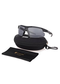 Sportowe okulary przeciwsłoneczne z polaryzacją i filtrem UV400 Czarne POL-449 ze sklepu Stylion w kategorii Okulary przeciwsłoneczne damskie - zdjęcie 185962864