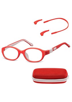 Elastyczne dziecięce oprawki okularowe zerówki owalne + gumka Sunoptic K1D Czerwone - id: 348 - marki Sunoptic - 185962890 Elastyczne dziecięce oprawki okularowe zerówki owalne + gumka Sunoptic K1D Czerwone ze sklepu Stylion w kategorii Akcesoria dziecięce - zdjęcie 185962890