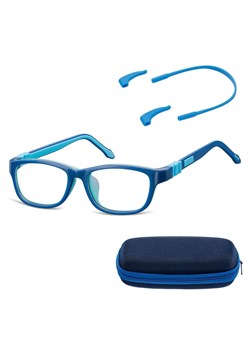 Elastyczne dziecięce oprawki okularowe zerówki prostokątne + gumka Sunoptic K5A granatowe - id: 349 - marki Sunoptic - 185962893 Elastyczne dziecięce oprawki okularowe zerówki prostokątne + gumka Sunoptic K5A granatowe ze sklepu Stylion w kategorii Akcesoria dziecięce - zdjęcie 185962893