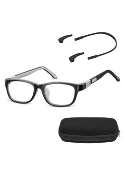 Elastyczne dziecięce oprawki okularowe zerówki prostokątne + gumka Sunoptic K5C czarne ze sklepu Stylion w kategorii Okulary przeciwsłoneczne damskie - zdjęcie 185962902
