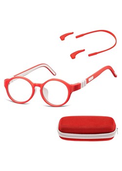 Elastyczne dziecięce oprawki okularowe zerówki okrągłe + gumka Sunoptic K7D czerwone - id: 356 - marki Sunoptic - 185962923 Elastyczne dziecięce oprawki okularowe zerówki okrągłe + gumka Sunoptic K7D czerwone ze sklepu Stylion w kategorii Akcesoria dziecięce - zdjęcie 185962923