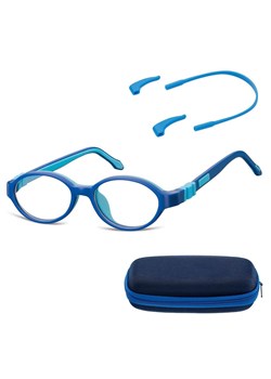 Elastyczne dziecięce oprawki okularowe zerówki owalne + gumka Sunoptic K4A niebieskie - id: 359 - marki Sunoptic - 185962951 Elastyczne dziecięce oprawki okularowe zerówki owalne + gumka Sunoptic K4A niebieskie ze sklepu Stylion w kategorii Akcesoria dziecięce - zdjęcie 185962951