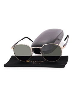 Okulary przeciwsłoneczne lenonki z polaryzacją i filtrem UV400 Złote POL-112A ze sklepu Stylion w kategorii Okulary przeciwsłoneczne damskie - zdjęcie 185962972