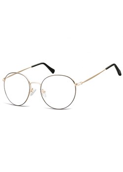 Lenonki okrągłe Okulary oprawki optyczne 915 złoto-czarne ze sklepu Stylion w kategorii Okulary korekcyjne damskie - zdjęcie 185963042