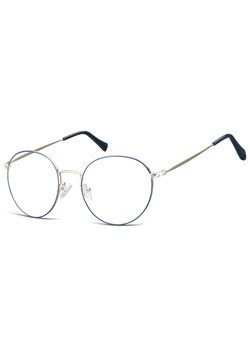 Lenonki okrągłe Okulary oprawki optyczne 915F srebrno-niebieskie ze sklepu Stylion w kategorii Okulary korekcyjne damskie - zdjęcie 185963172