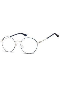 Lenonki okrągłe Okulary oprawki optyczne 919D srebrno-niebieskie ze sklepu Stylion w kategorii Okulary korekcyjne damskie - zdjęcie 185963190