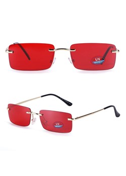 Okulary przeciwsłoneczne bezramkowe prostokątne Red/Gold w kat.1 SVM-18A - id: 392 - marki Stylion - 185963222 Okulary przeciwsłoneczne bezramkowe prostokątne Red/Gold w kat.1 SVM-18A ze sklepu Stylion w kategorii Okulary przeciwsłoneczne damskie - zdjęcie 185963222