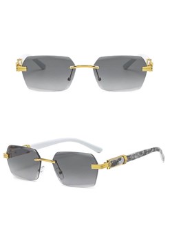Damskie okulary przeciwsłoneczne Glamour bezramkowe prostokątne SKK-03 ze sklepu Stylion w kategorii Okulary przeciwsłoneczne damskie - zdjęcie 185963232