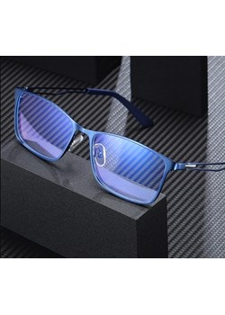 Męskie niebieskie okulary do komputera BLUE LIGHT zerówki 2554C ze sklepu Stylion w kategorii Okulary zerówki damskie - zdjęcie 185963272